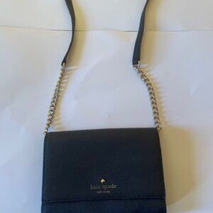 Kate Spade Black Carson Convertible Leather Crossbody Shoulder Bag - Designer